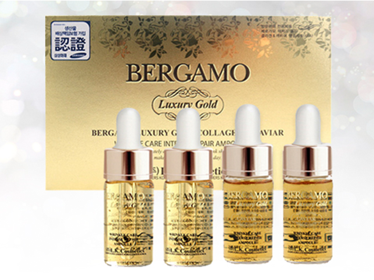 Bộ tinh chất trị mụn Bergamo Luxury Gold Collagen And Caviar 13ml/chai x 20 chai